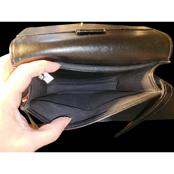 Vintage 1995 Avon Black Fall Mini Vinyl shoulder bag - Picture 3 of 6